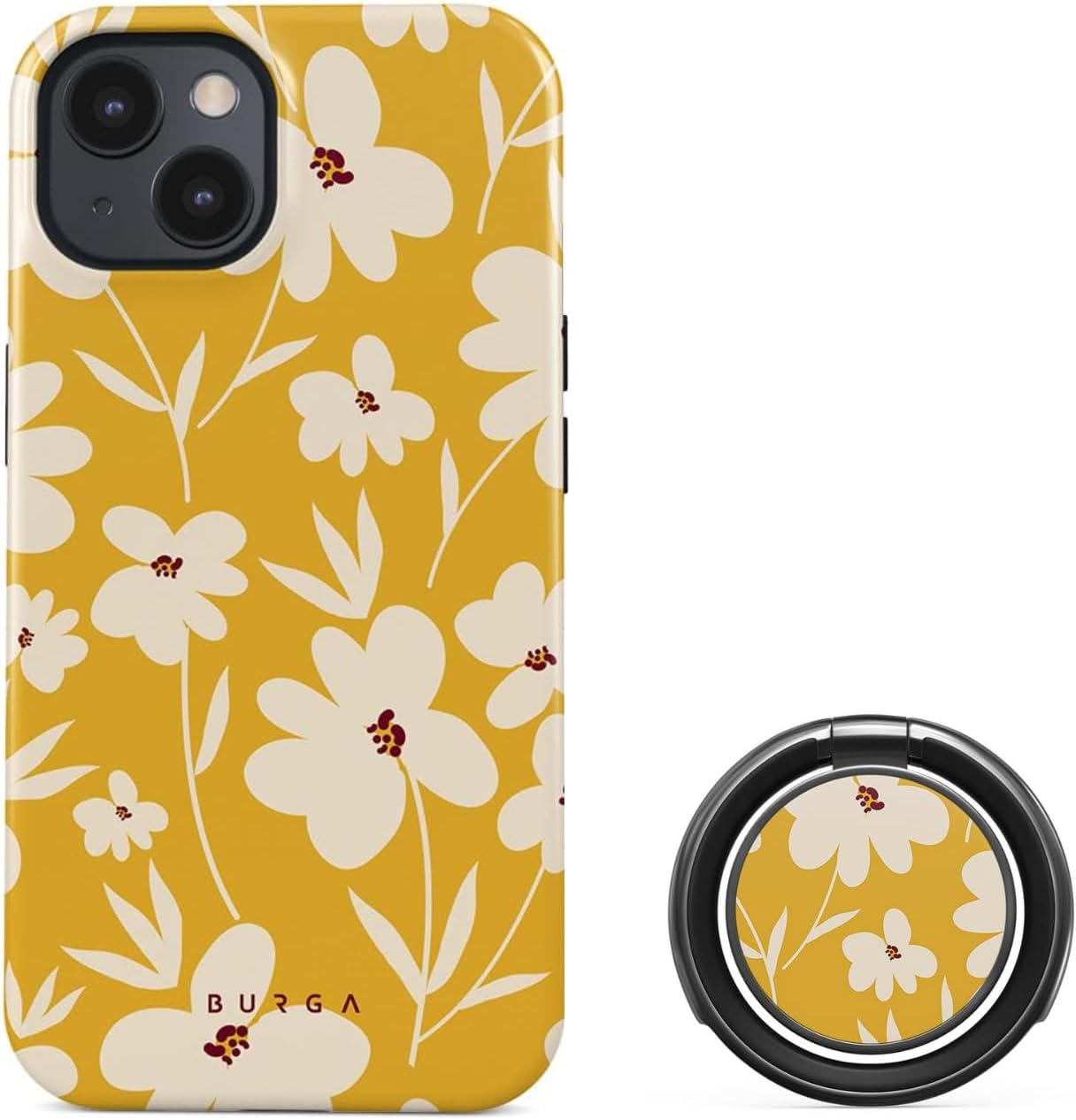 BURGA Phone Ring Stand and Phone Case Compatible with iPhone 14 - Scratch-Resistant Shockproof Cover - Bundle
