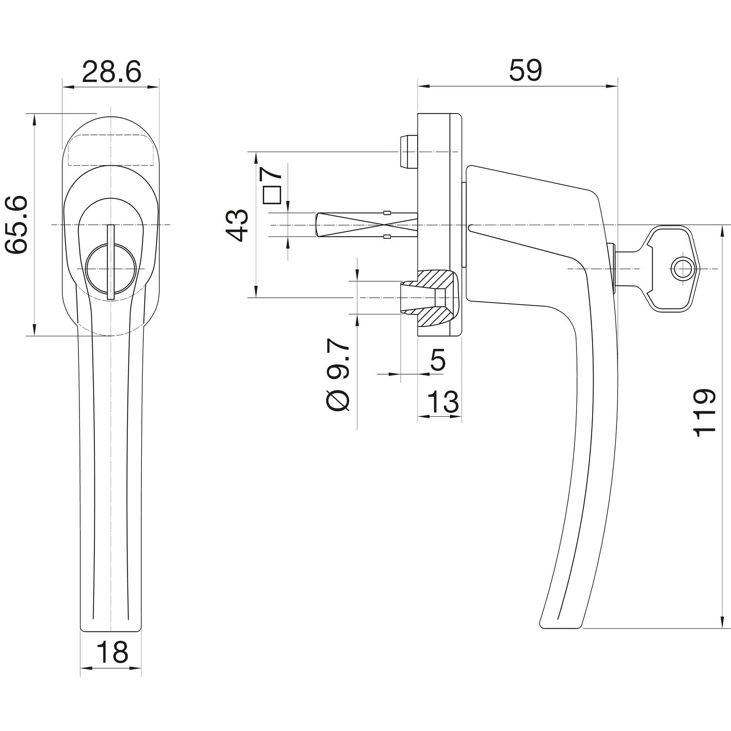 ROTO 377615 Fenstergriff ROTOLINE-TiltFirst sperrbar, verkehrsweiß,
