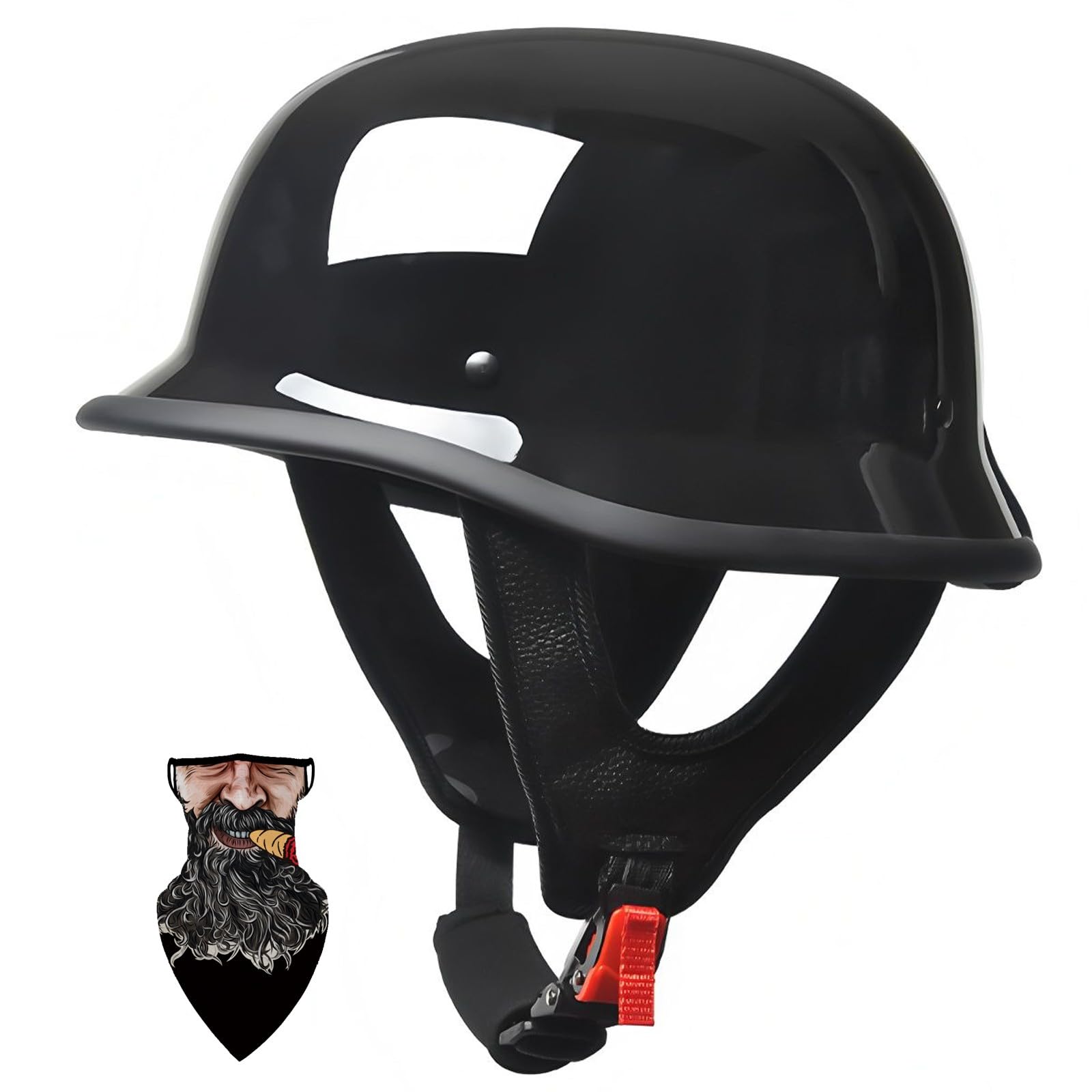 HALYING Demi-Casque Moto Rétro Vintage ECE 22.06 Homologué – ABS Renforcé, Ventilation 3D, 55-60 Cm
