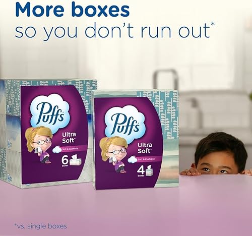 Miniatura 9 de Puffs Pañuelos faciales ultra suaves, 24 cajas familiares, 124 pañuelos por caja