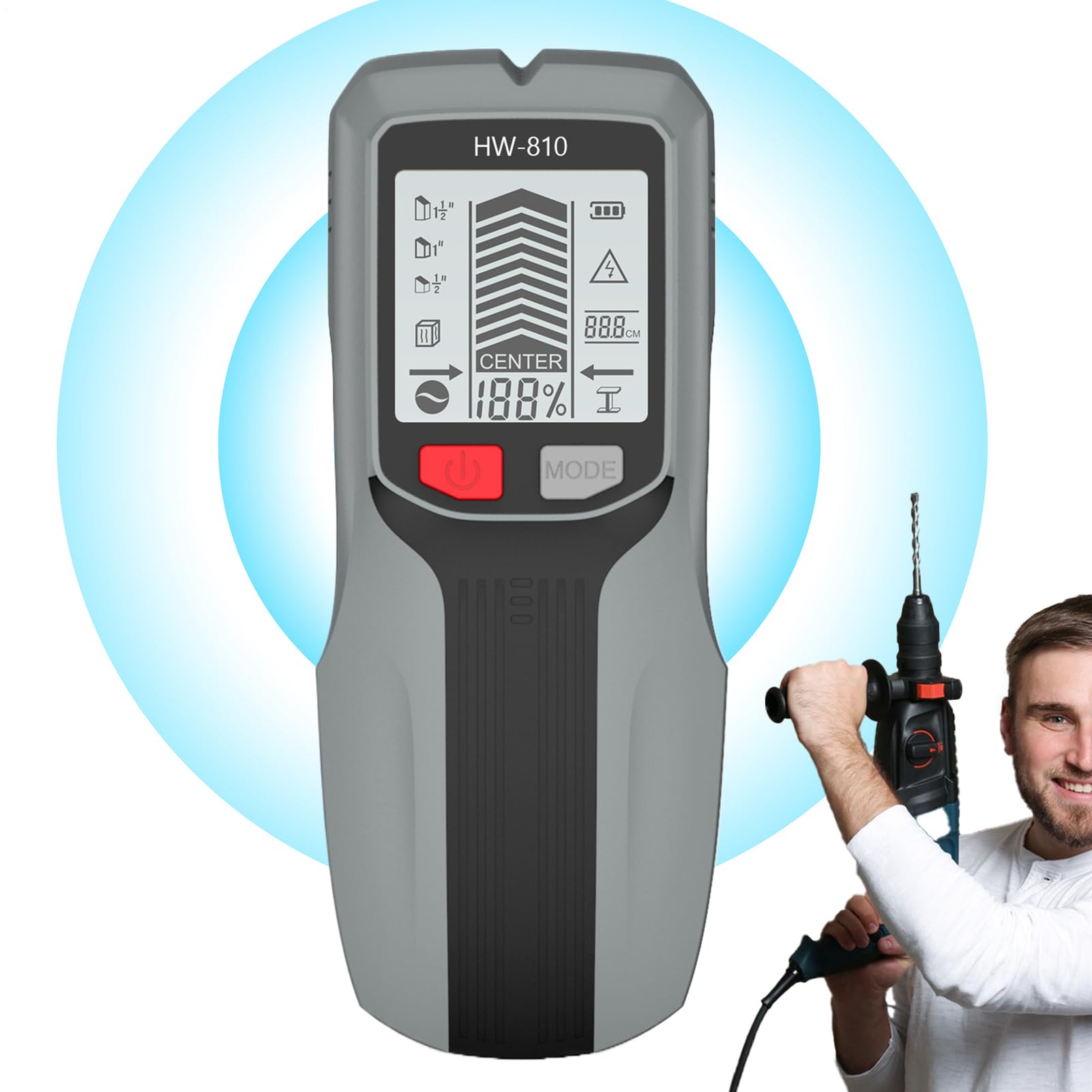 Detector de Vigas | Detector Magnetico Multifuncion Portatil con Pantalla LCD - Instrumentos de Medición y Análisis para Renovación Montaje Eléctrico Estantes Cartón Yeso