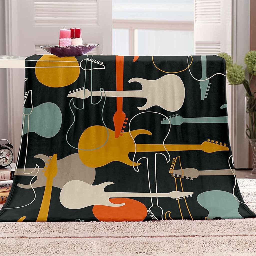 Couverture polaire flanelle instrument de musique microfibres 15