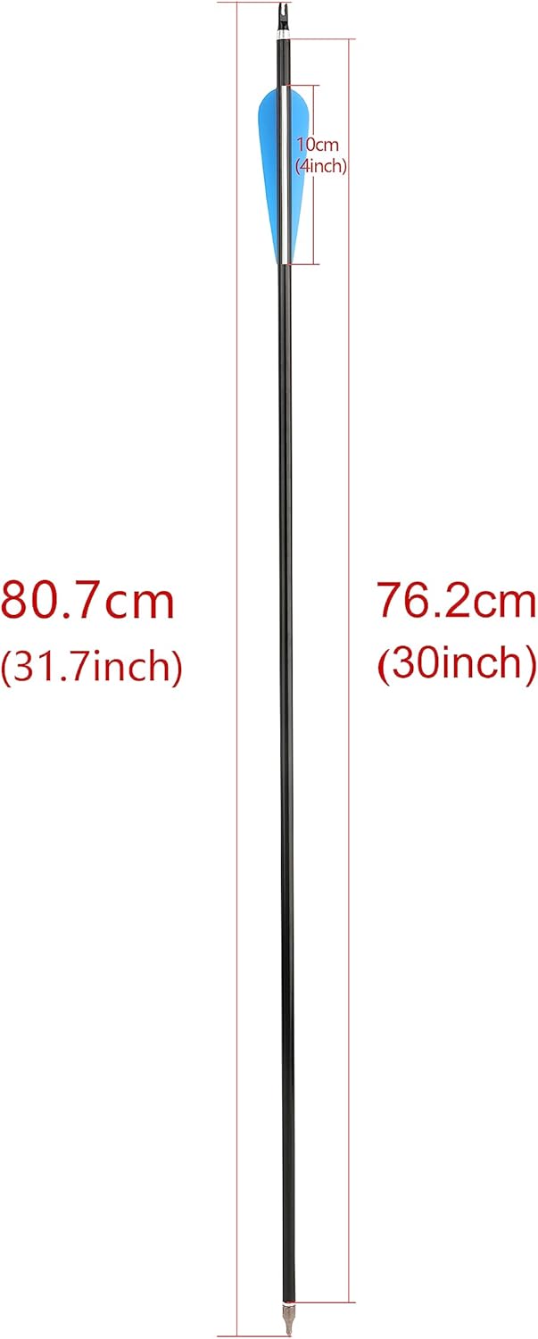 AMEYXGS Archery 30inch Aluminum Arrow Spine 300 Target Arrow Hunting Practice Arrow for Recurve Bow Compound Bow
