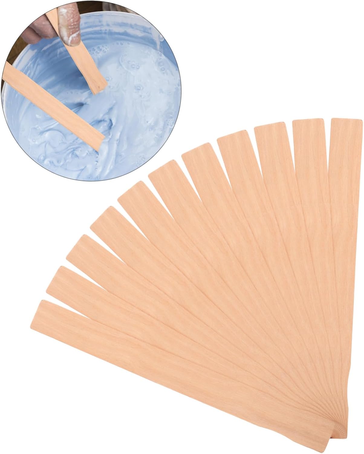 GLEAVI 100pcs Wooden Paint Mixing Sticks for Effortless Paint Stirring Manual Mixing Rods for Crafting and Construction Projects