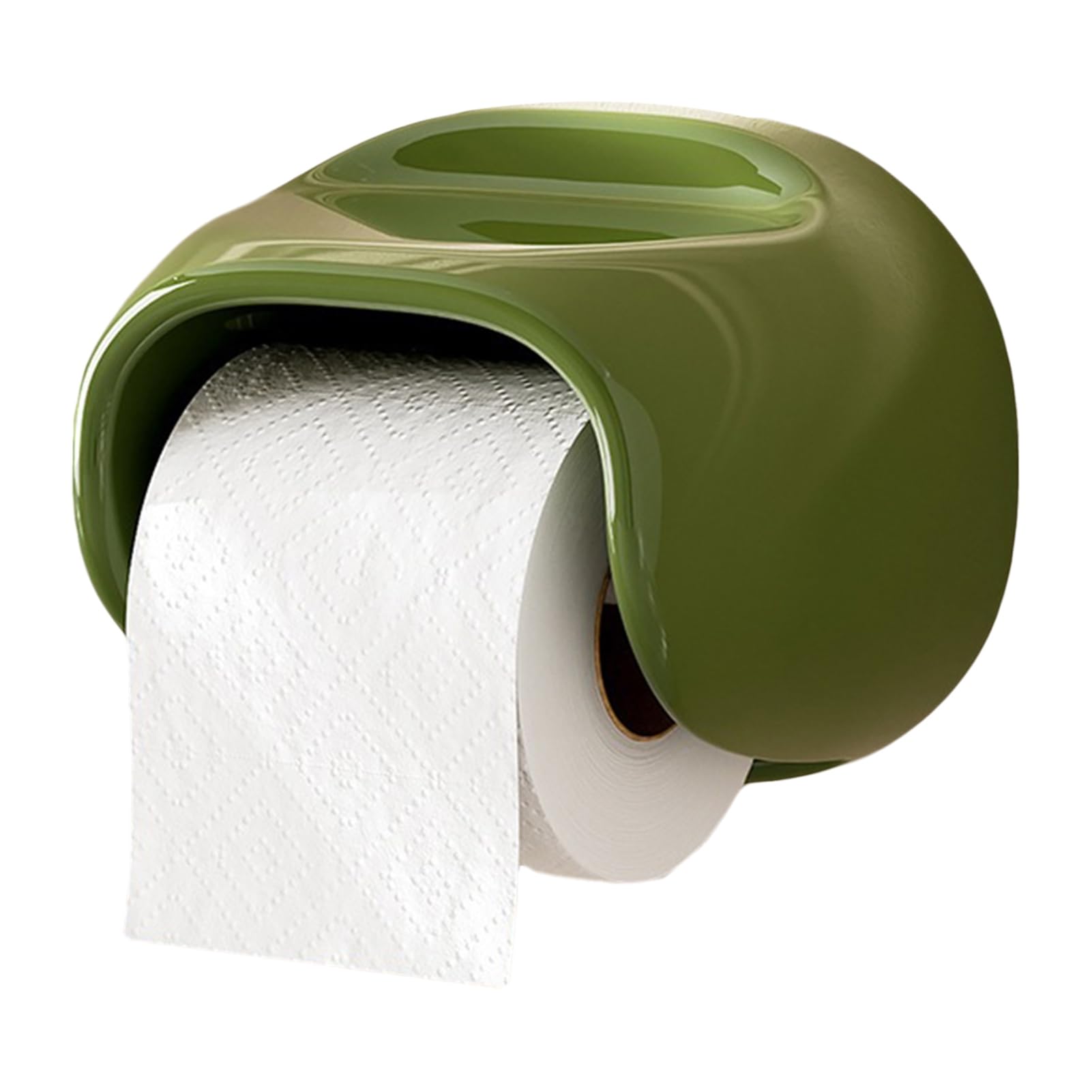 Glifora Roll Holder, No Drilling Wall Mount Toilet Paper Holder - with Top Storage Shelf, Durable, Space Saving Tissue Dispenser for Bathroom and Kitchen
