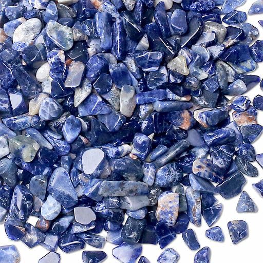 Image of YATOJUZI Blue Sodalite Aquarium Gravel Rocks Bulk Wholesale Tumbled Crystals Stones Chips Crushed Reiki Energy Balancing Gemstones for Planters Vase Filler Fountain Fish Tank Potted Decor 0.44LB