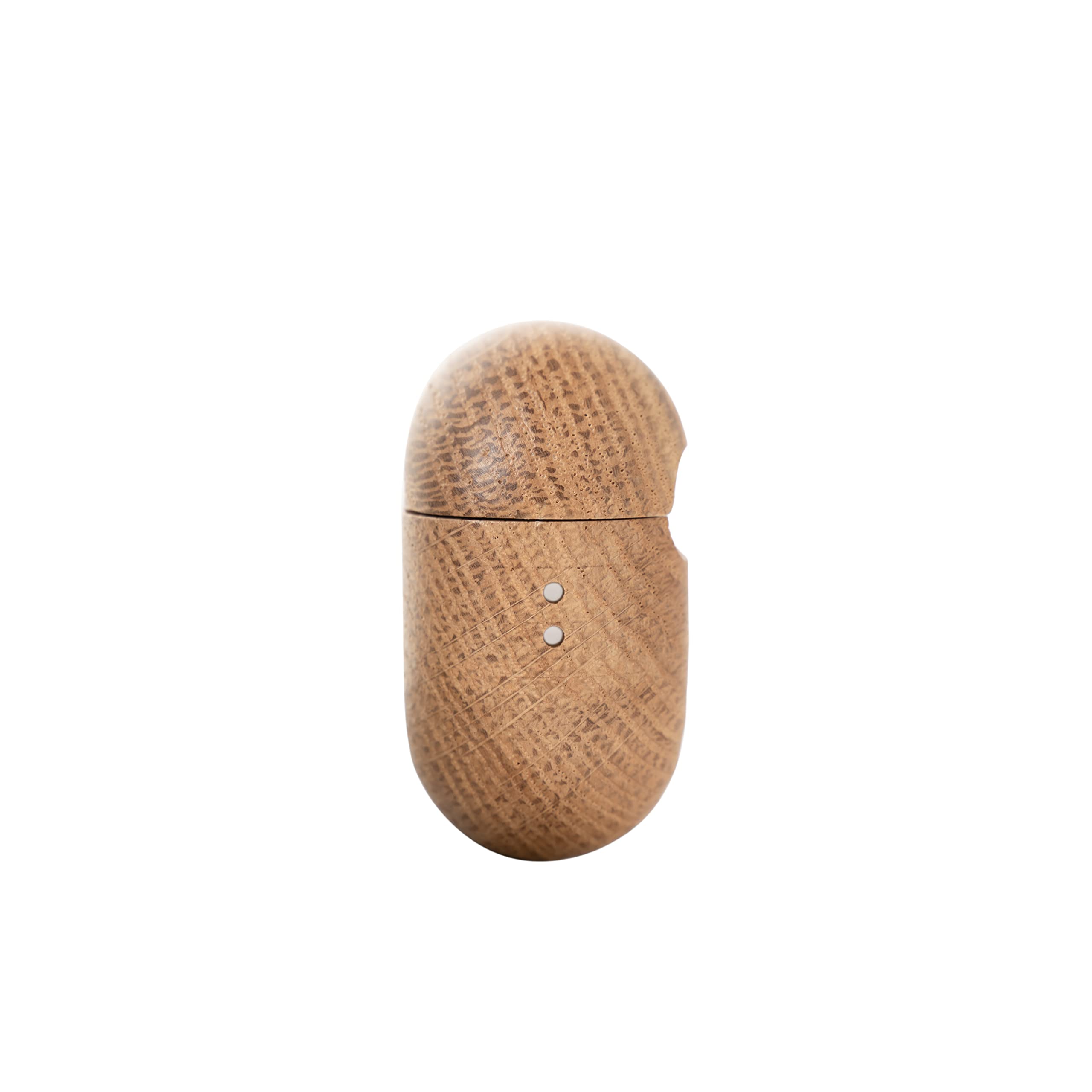 OAKYWOOD Eiche Kopfhörer Schutzhülle kompatibel mit AirPods 3 handgefertigt aus Echtholz und mit natürlichen Ölen beschichtet Fallschutz kompatibel mit Qi/Magsafe