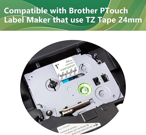 Miniatura 3 de YUANQIMM Paquete de 5 cintas compatibles con Brother TZe141 TZe-141 TZ141 TZ 0.709 in 0.7 cinta transparente laminada de repuesto para Brother P