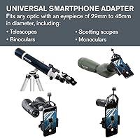Vista 5 de Celestron - Adaptador de fotografía para telescopio y teléfono inteligente PowerSeeker 127EQ para telescopio y filtro lunar para telescopio