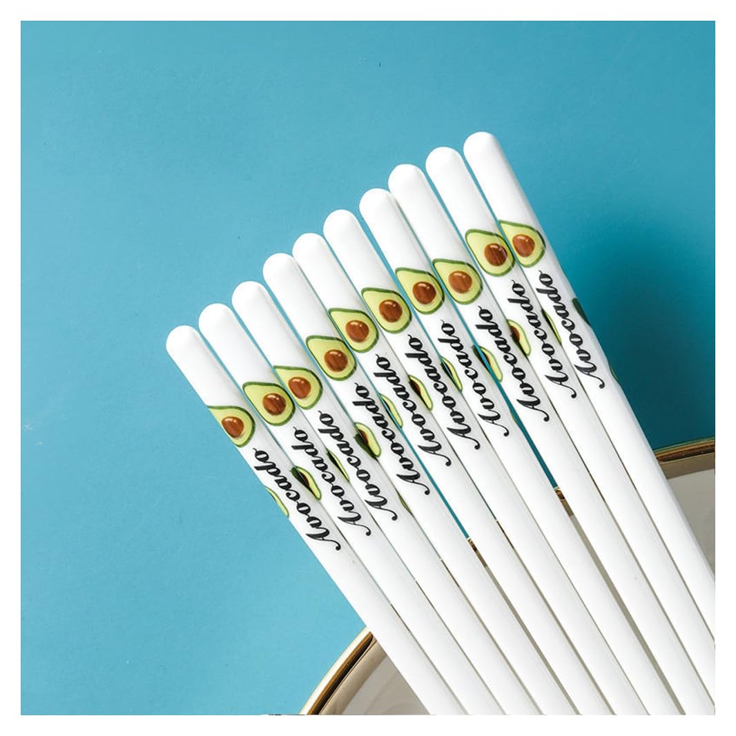 Baguettes en Porcelaine japonaises en Forme de Fruit Mignon, 10 Paires de Baguettes réutilisables en céramique d'os de Haute qualité (W)