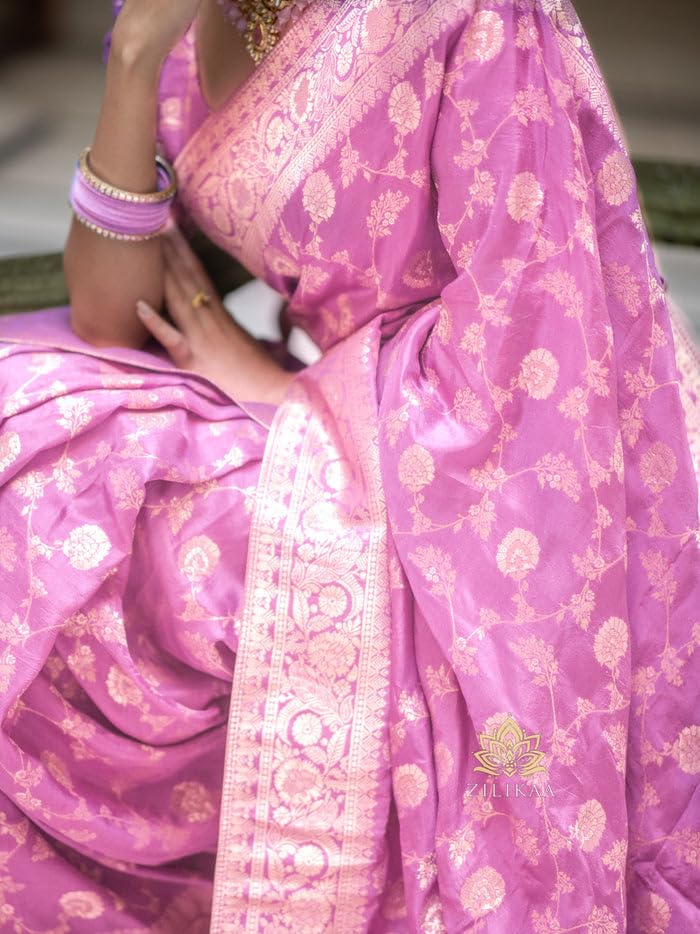 Image of C J Enterprise Women's Pure Kanjivaram Soft Silk Saree Banarasi Style Sarees For Wedding With Blouse Piece (Pari-165)