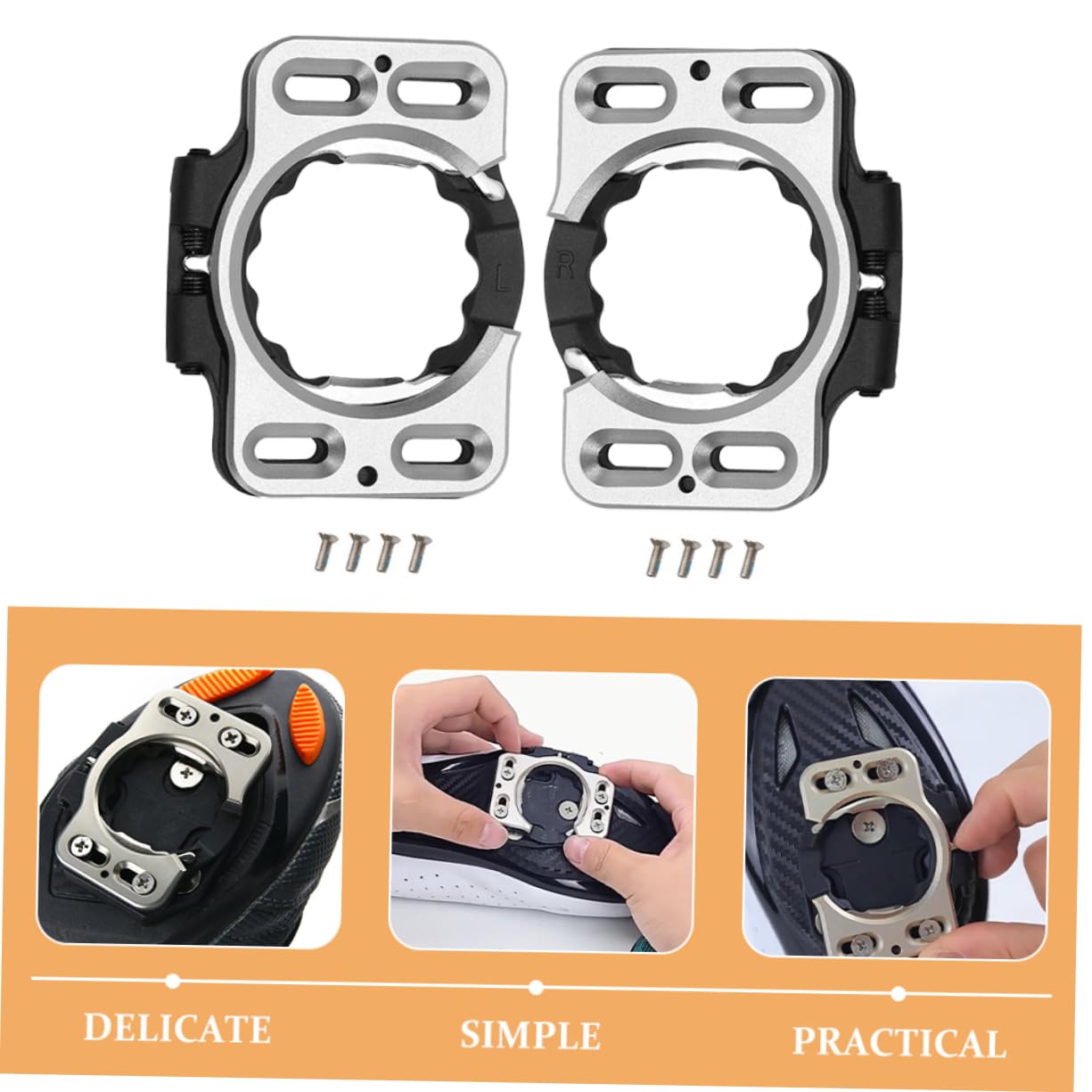BESPORTBLE 2pezzi Tacchette Per Bici Da Strada Adattatore Per Tacchette Sgancio Rapido Copripedali Per Bici Accessori Per Pedali Da Ciclismo Lucchetto Per Pedali Bicicletta