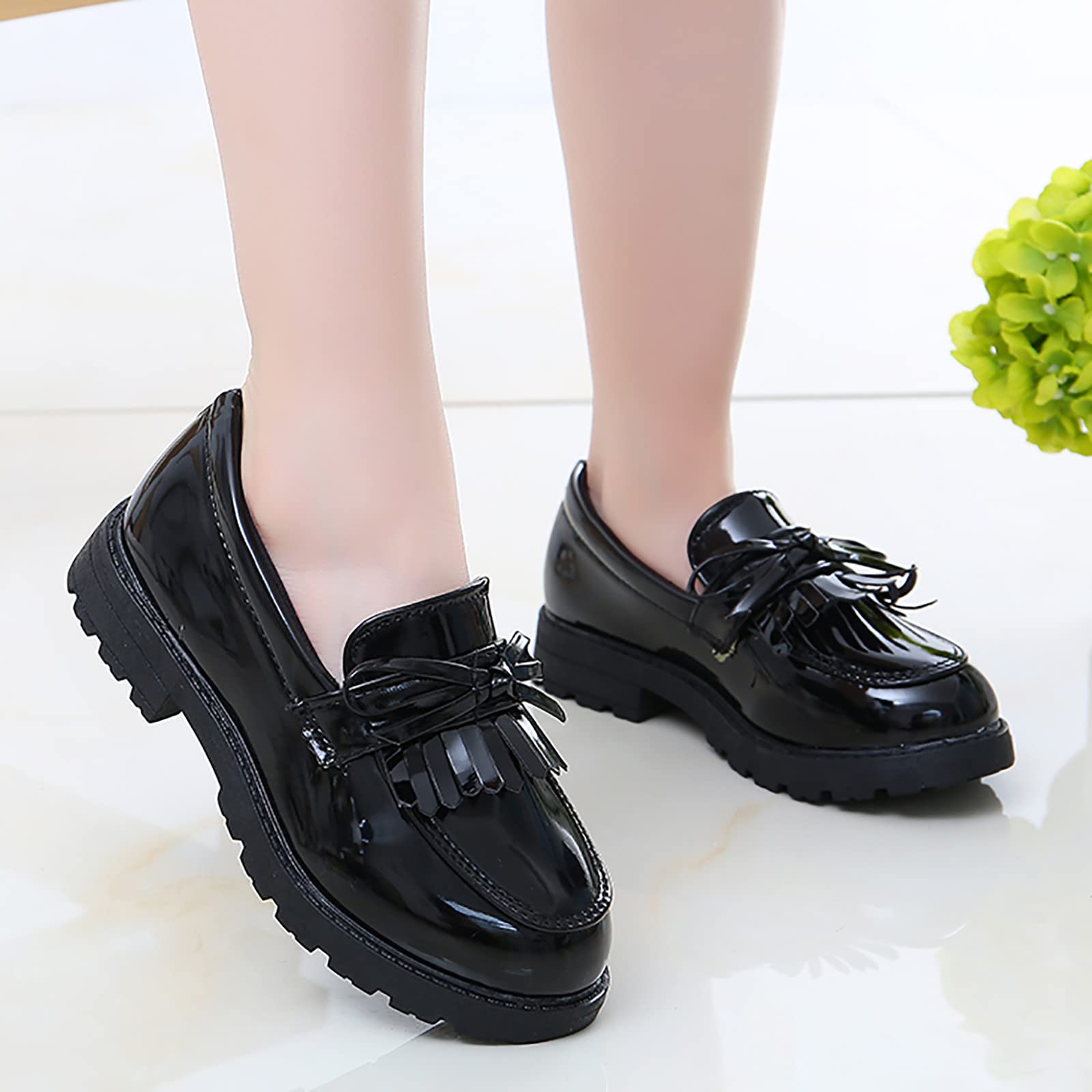 Mocassins à enfiler pour fille - À pompons - Pour l'école - 34 - Baskets
