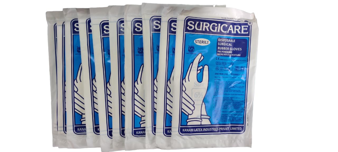 Surgicare Sterile Latex Surgical Powdered Gloves,Size: 6.5,Pairs:10… (B0CP96JGSN) Amazon Price History, Amazon Price Tracker