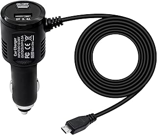 RIIEYOCA Dash Cam Micro USB Power Cable, with Switch USB 5V 2.4A Port Fast Vehicle USB Charging, for Most Dash Camera and GPS Navigation, Compatible with USB Port Devices（Cable:11.48ft）