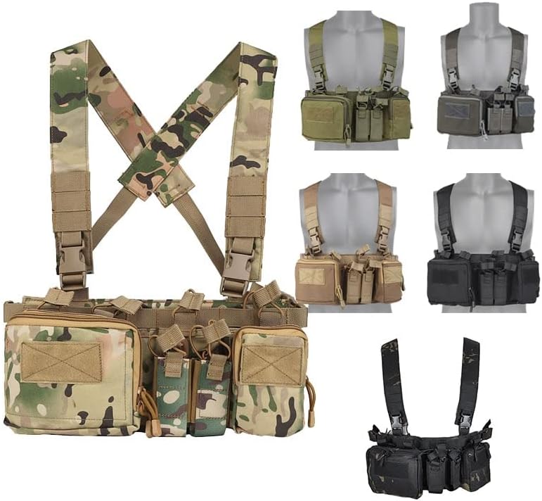 Tactical Chest Rig Magazine Pouch Bag Camouflage Cartridges Clip Ammunition Carrier Ammo Holder Outdoor Airsoft Shooting Gear Molle Combat Vest Accessory