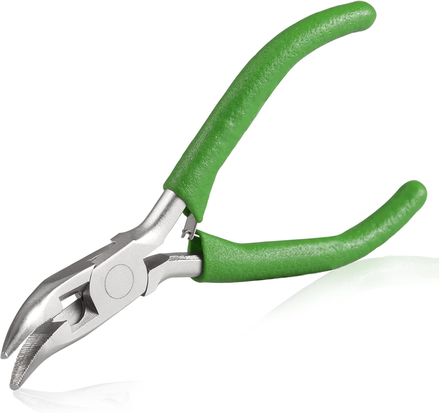 SPEEDWOX Mini Curved Nose Pliers with Serrated Jaw and Chain Cutter - 5 Inch Long Nose Pliers for Crafts, Jewelry Repair & Wire Jewelry Making