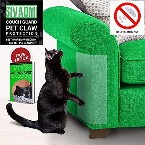 SIVADMI Pet Couch Protector 2 Clear Vinyl Pet Cat Dog Claw Guards