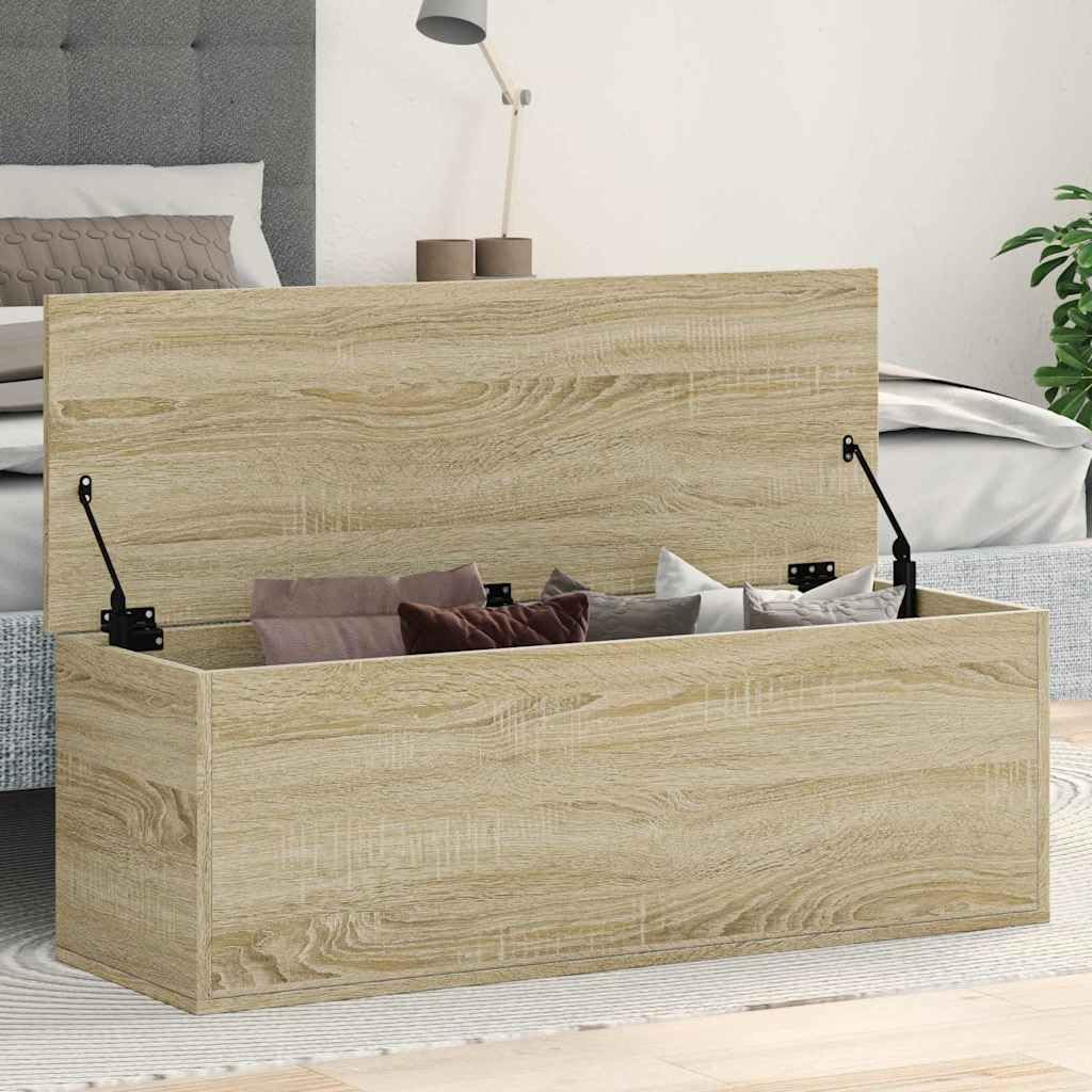 Truhe Sonoma-Eiche, 102x35x35 cm, Holzwerkstoff, vielseitige Aufbewahrungsbox, für Zuhause, Büro, Spielzeug