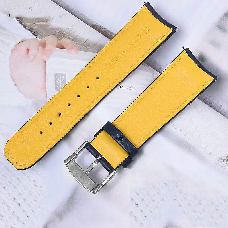 23MM LEATHER STRAP FOR CITIZEN WATCH BAND AT8020-03L H800-S081165 BLUE ANGELS WITH YELLOW LINE