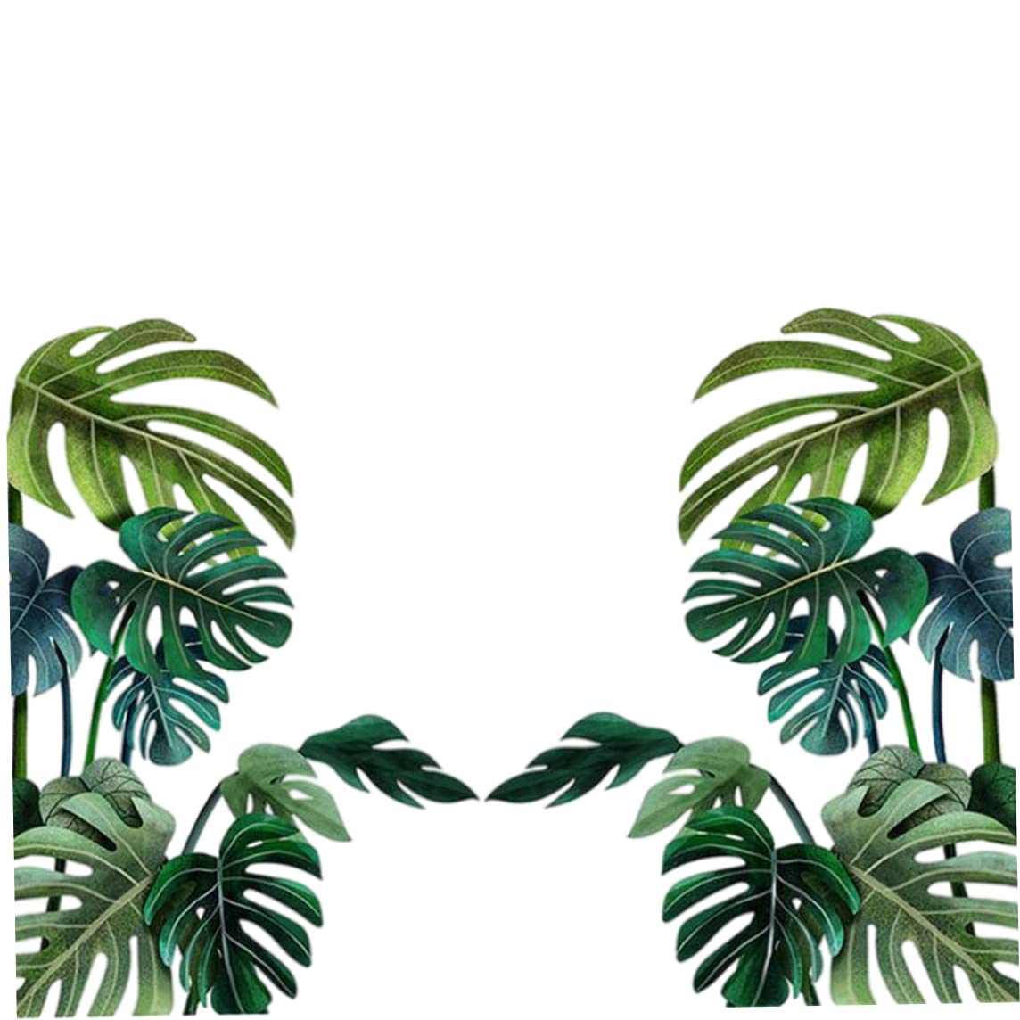 Autocollant mural feuilles tropicales pour masquer les imperfections de mur de salon