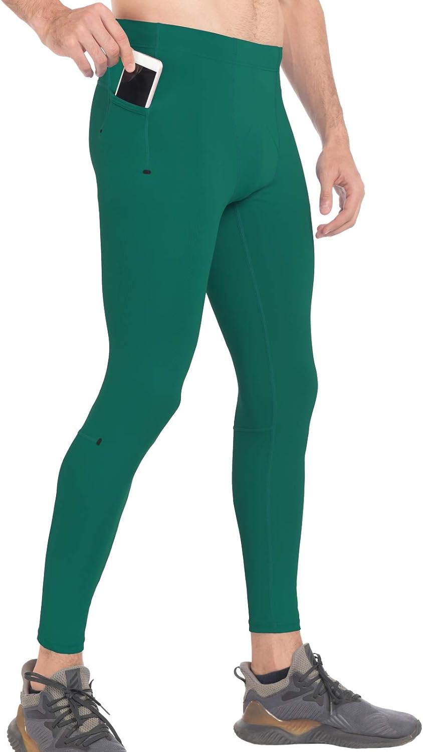 PIQIDIG Workout Leggings Yoga Pants with Pockets - Men Athletic Compression Pants Tights - Image 3