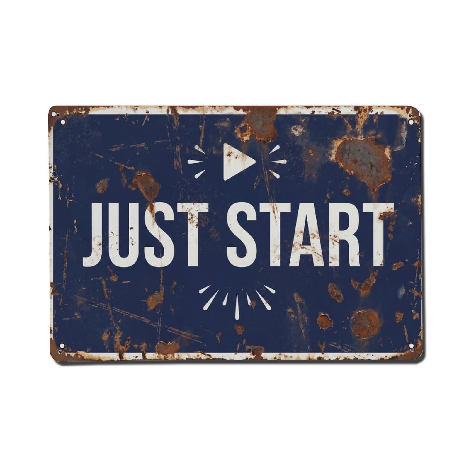 Cmhok Vintage Style Just Start Entrepreneur Retro Motivational Slogans 1 Metal Tin Sign Wall Decor For Cafe, Club, Garden Metal Poster 8X12inch