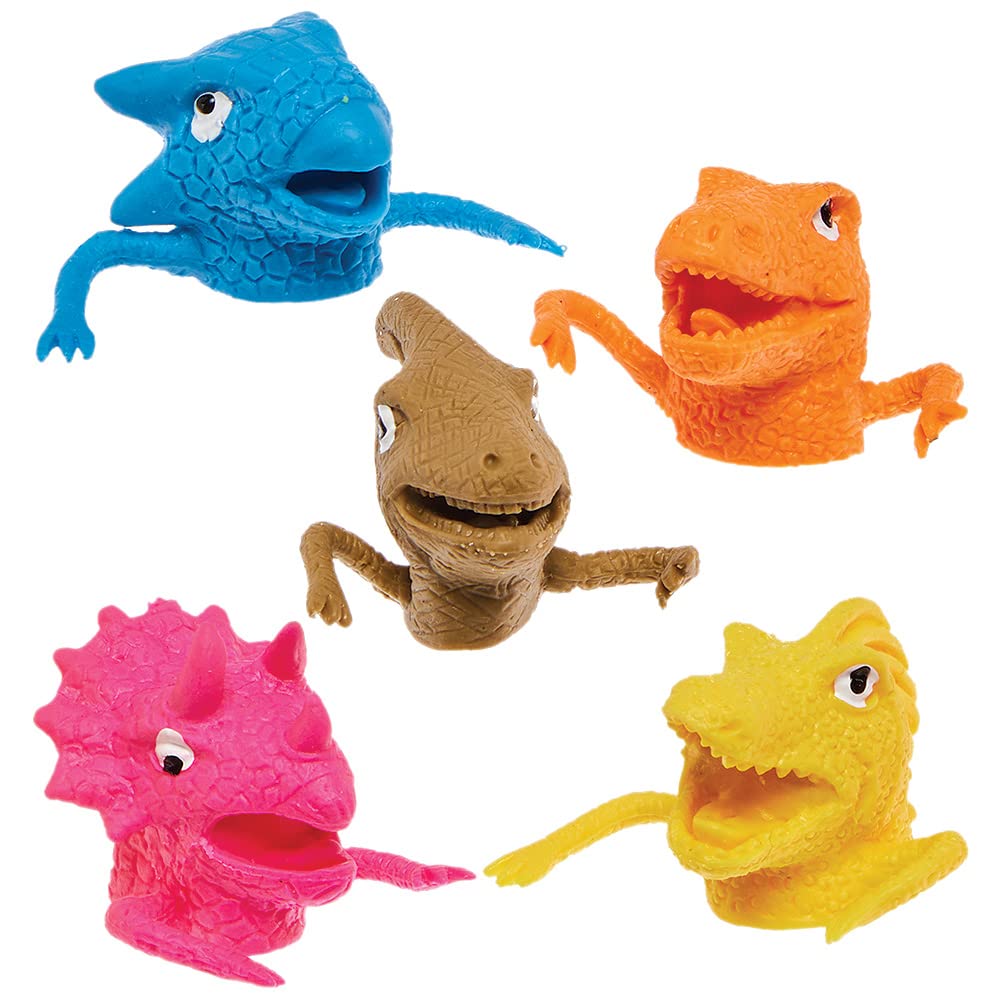 Baker Ross FX671 Títeres de dinosaurio - Pack de 10, Rellenos para bolsas de fiesta infantiles
