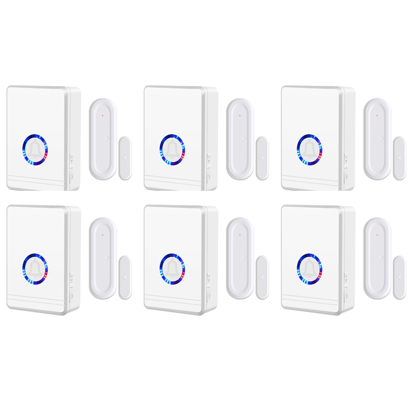 NineLeaf Tür Fenster Sensor, Türsensor Home Alarmanlage, Türalarm Fensteralarm 200M/600FT Reichweite 48 Melodien auf 5 Volumes Tür Laden Haus Büro Fensterkontakt 6 Empfänger 6 Magnetischer Sensor