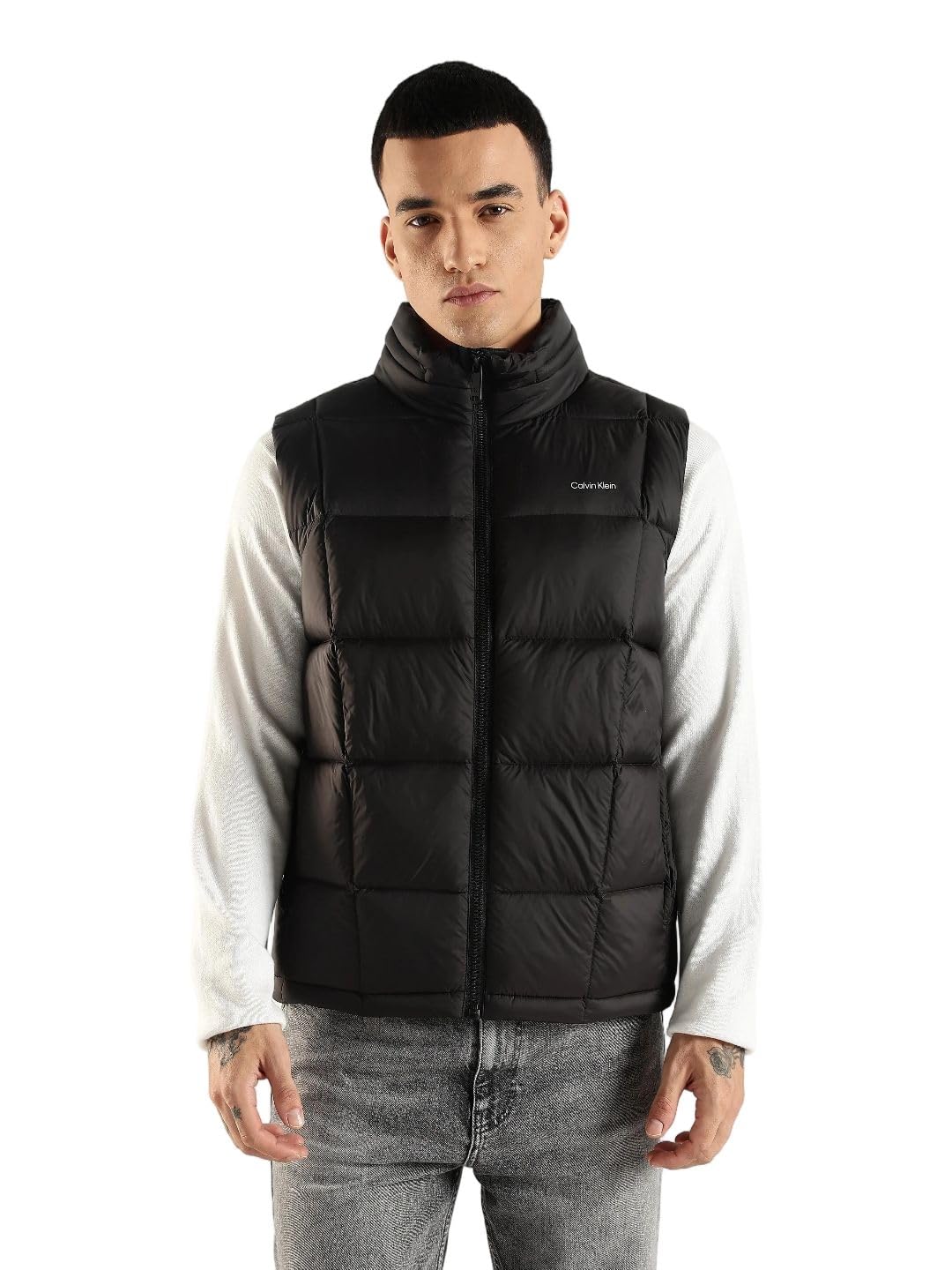 solid regular fit polyester jacket
