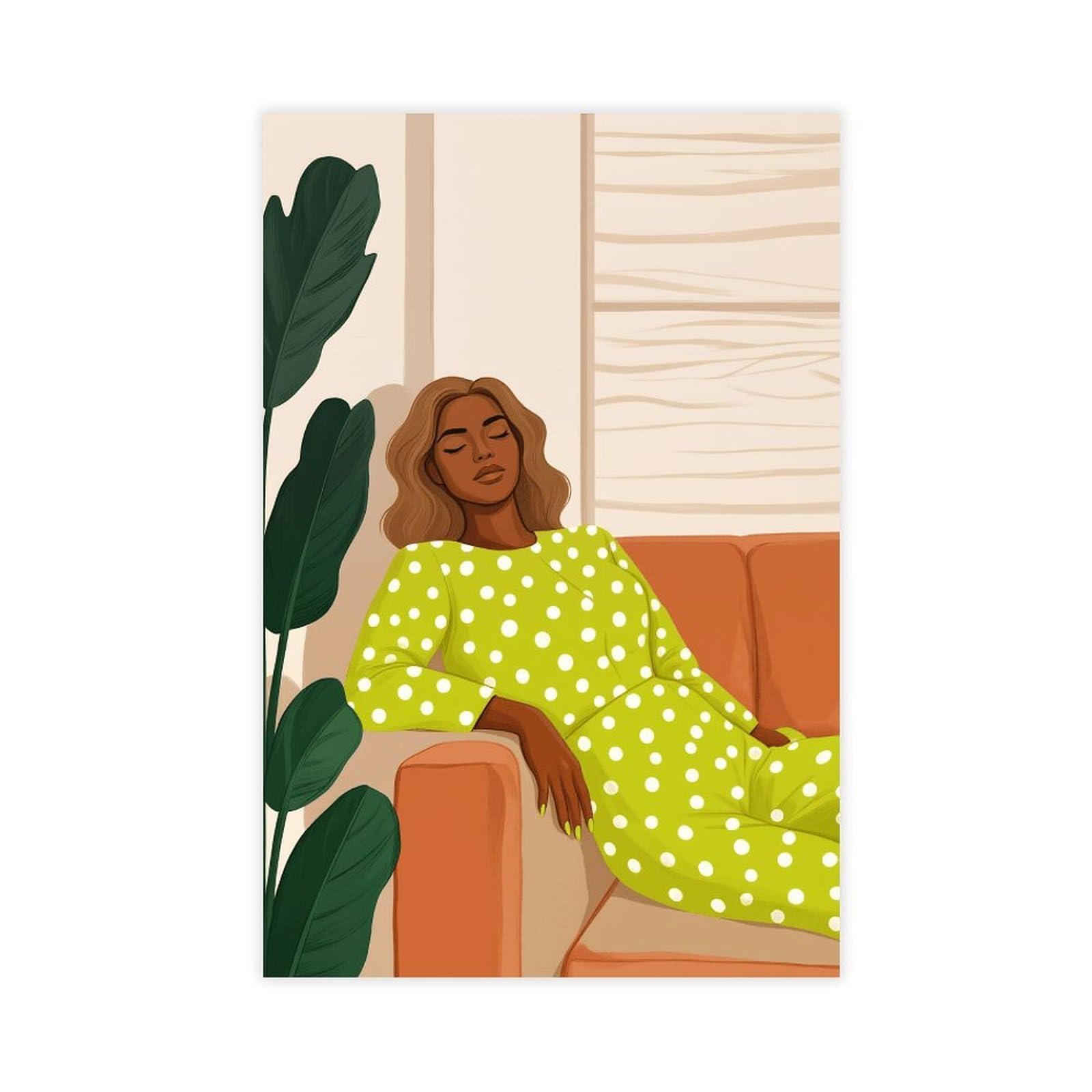 Mnyuein Poster su tela con ritratto di donna afro contemporanea, decorazione per camera da letto, sport, ufficio, stanza, regalo, stampa senza cornice: 61 cm L x 91,4 cm W