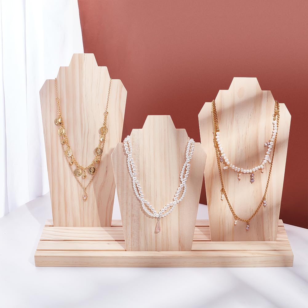 Houten ketting sieraden display standaard houten plank armband ketting display houder met 9 slots, 5,9x9,8 inch
