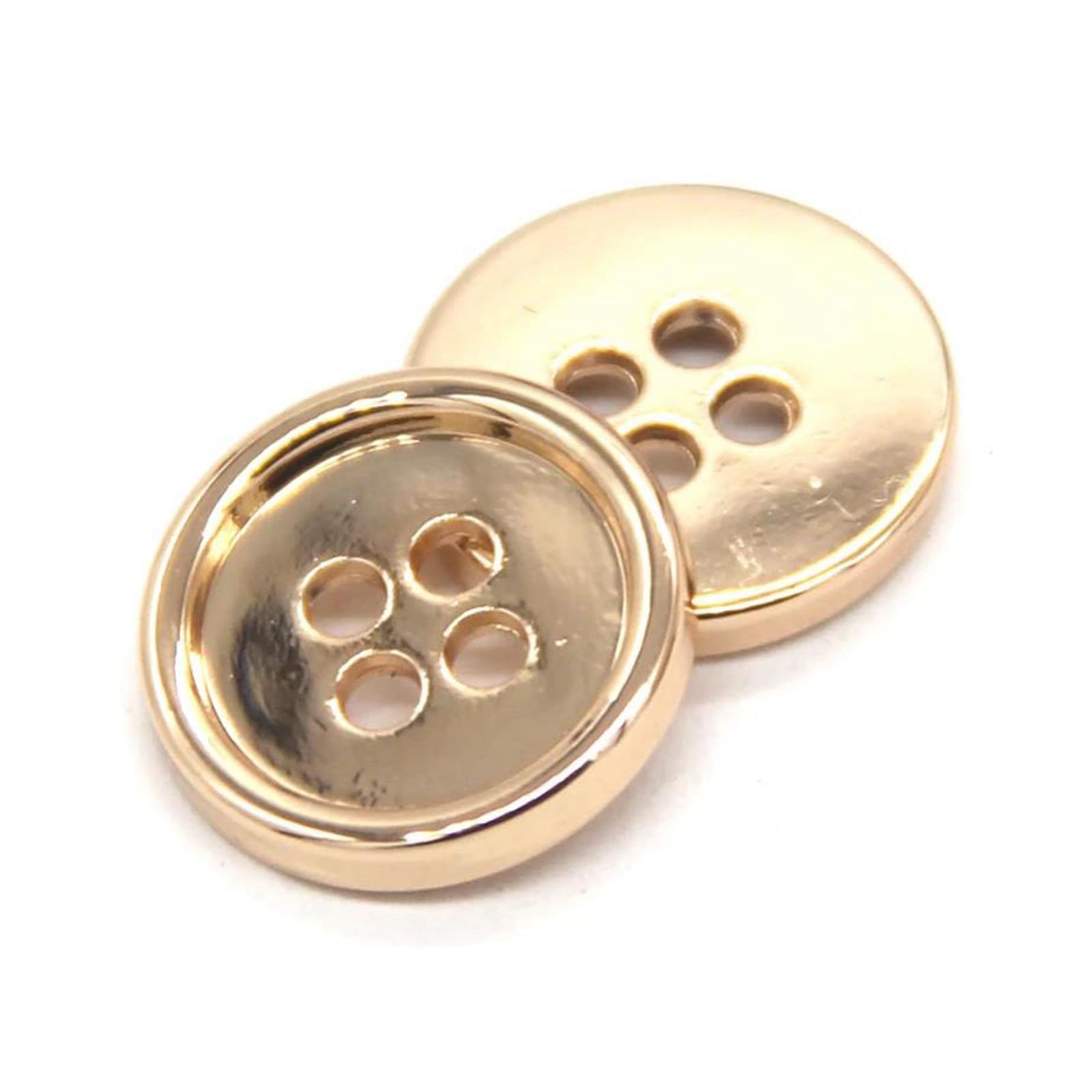 Guziki metalowe, Guziki do szycia, Guziki do szycia, okrągłe guziki 4 dziurki guziki metalowe guziki do odzieży płaszcz garniturowy, 6 szt(Gold,12.5mm)