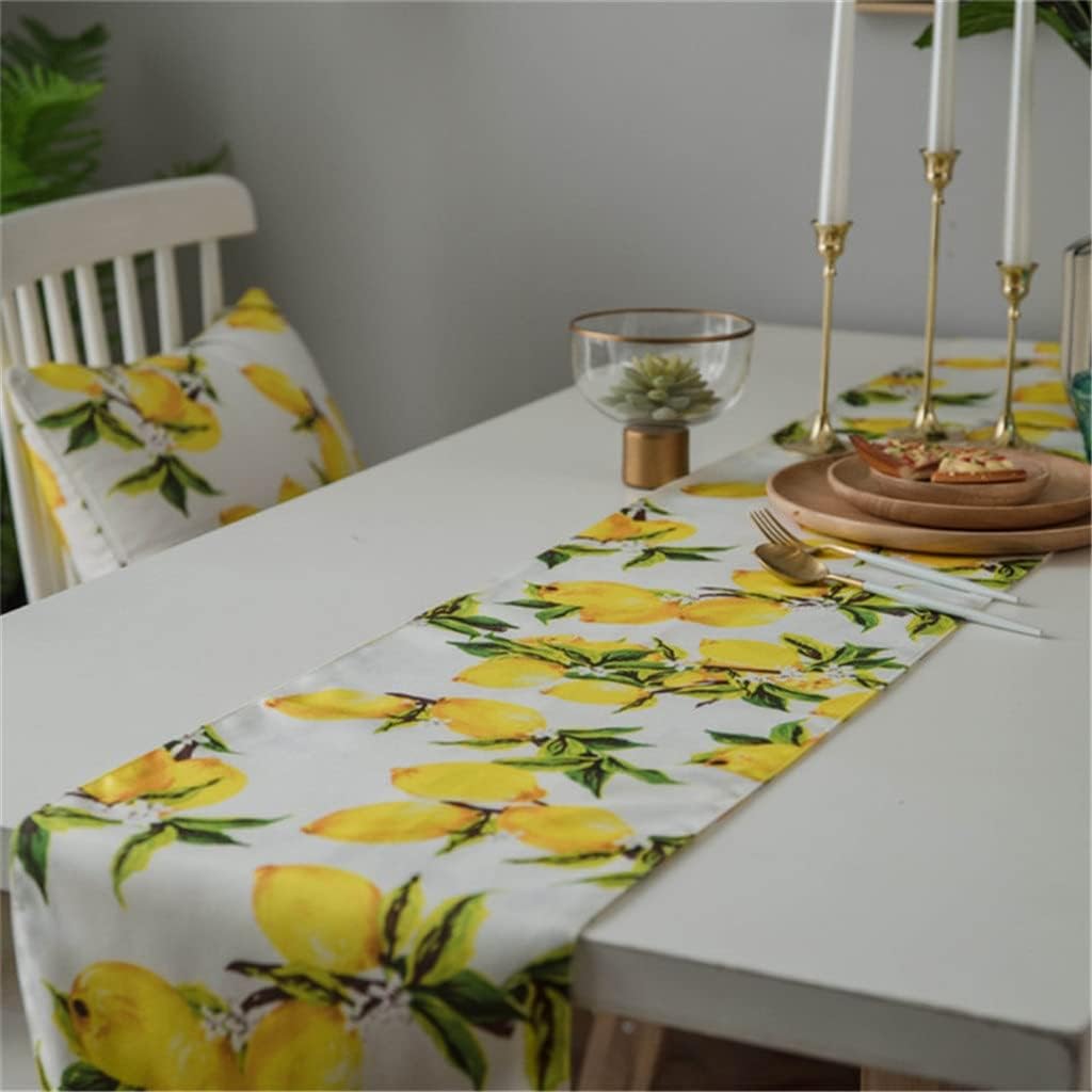 Lemons Table Runner and Mats Decor Table Runner for Party Cotton(30x200cm)