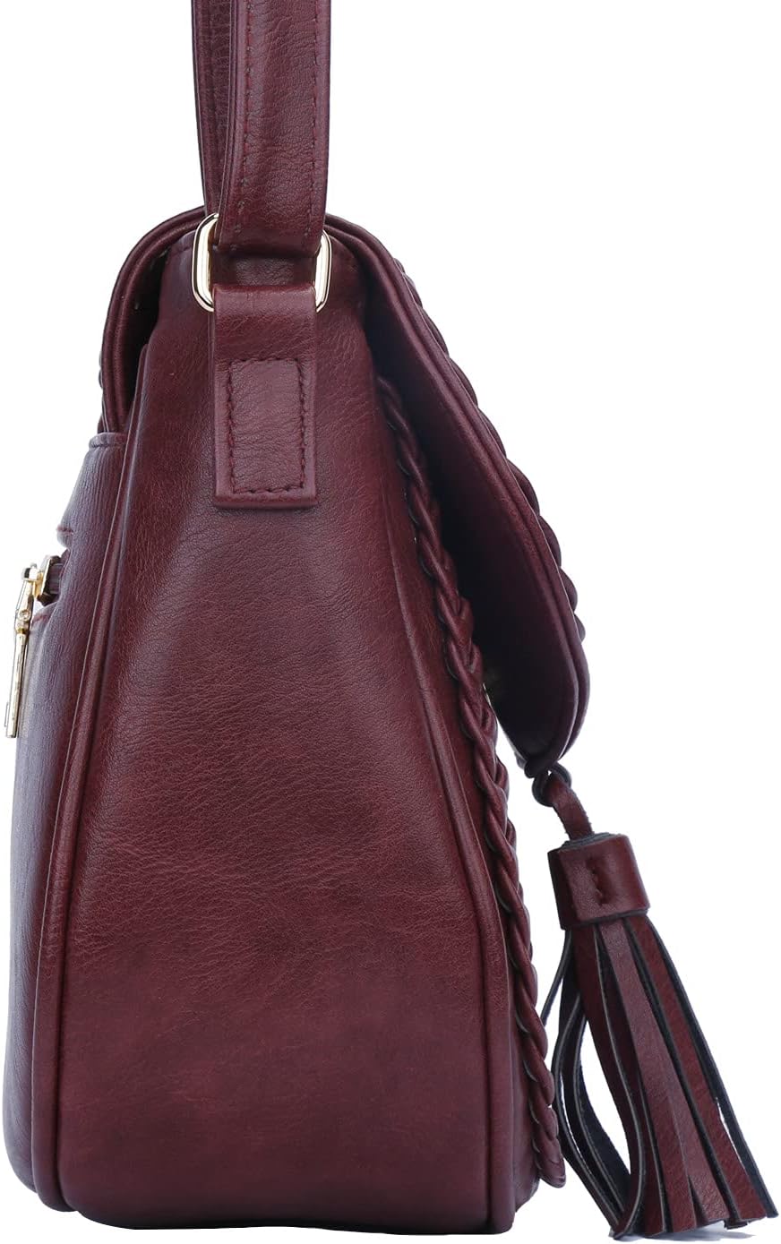 KKXIU Casual Flap Saddle Crossbody Bags for Women Purses and Handbags with Tassel - Image 4