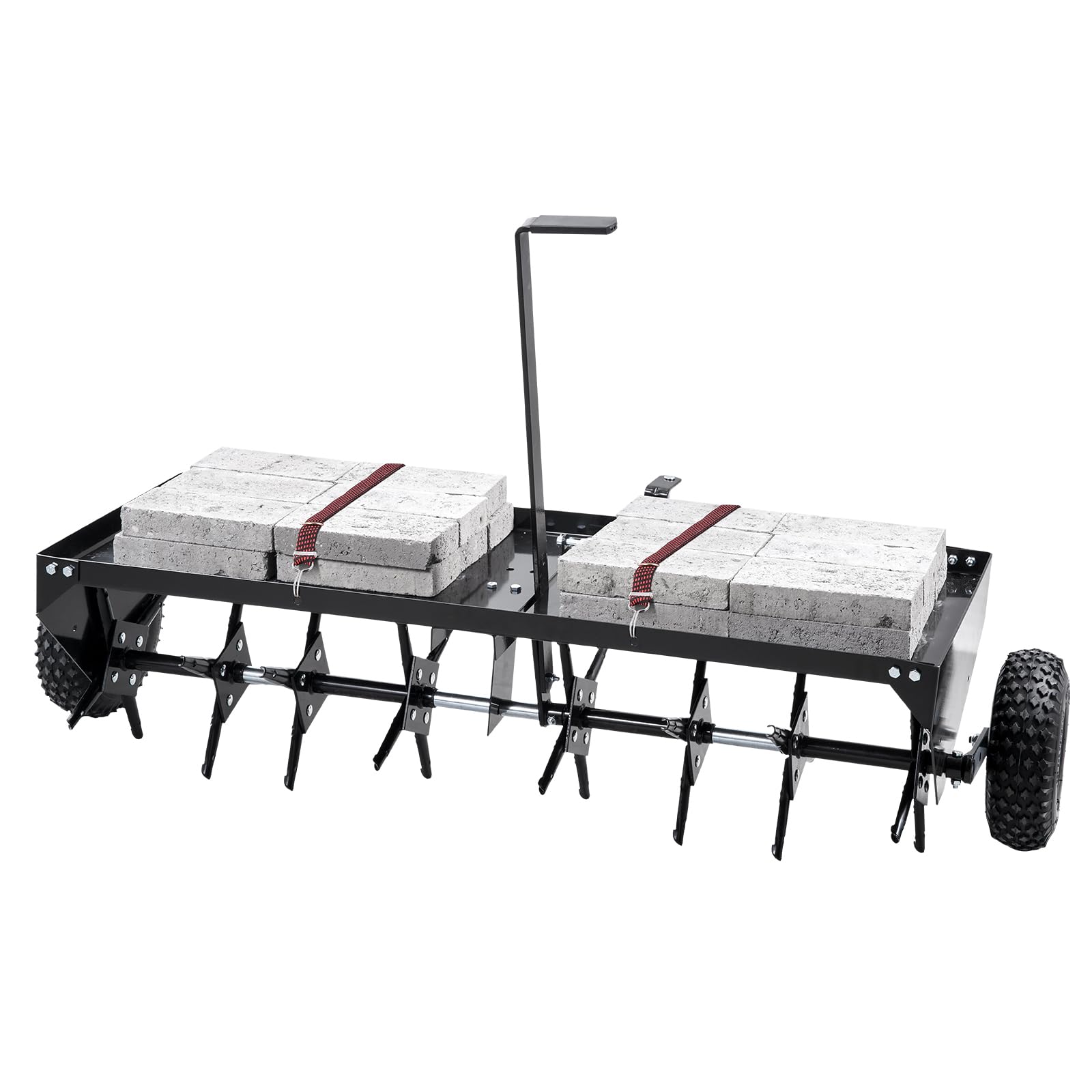 VEVOR Aerifizierer, 1500x980x885 mm, Rasenbelüfter zum Hinterherziehen mit Universalkupplung, Aufsitzmäher mit abwechselnd angeordneten Eisenspikes, Rasenlüfter für Gärten, Rasenflächen, Bauernhöfe
