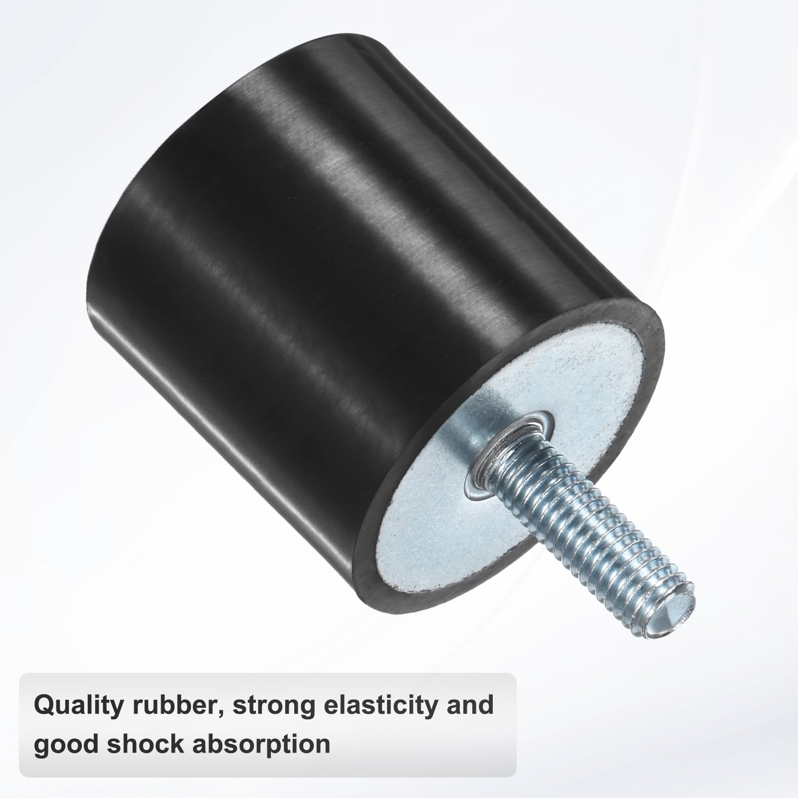 M METERXITY 4-Pcs Supports En Caoutchouc D40mmxH40mm Mâle Isolateurs De Vibrations Cylindriques Amortisseurs De Choc Avec Tiges Filetées M8 x 23mm Pour Air Compresseur/Voiture/Pompe/Bateau
