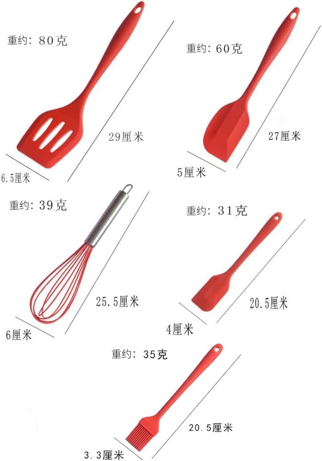 Cooking Utensil Sets Kitchen Utensils Set, Cooking Utensils Set, Silicone Kitchenware Set Non Stick High Temperature Kitchen Utensils 5Pcs(Black)