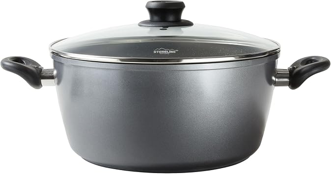 STONELINE Cooking Pot With Glass Lid, 32 cm, Gray
