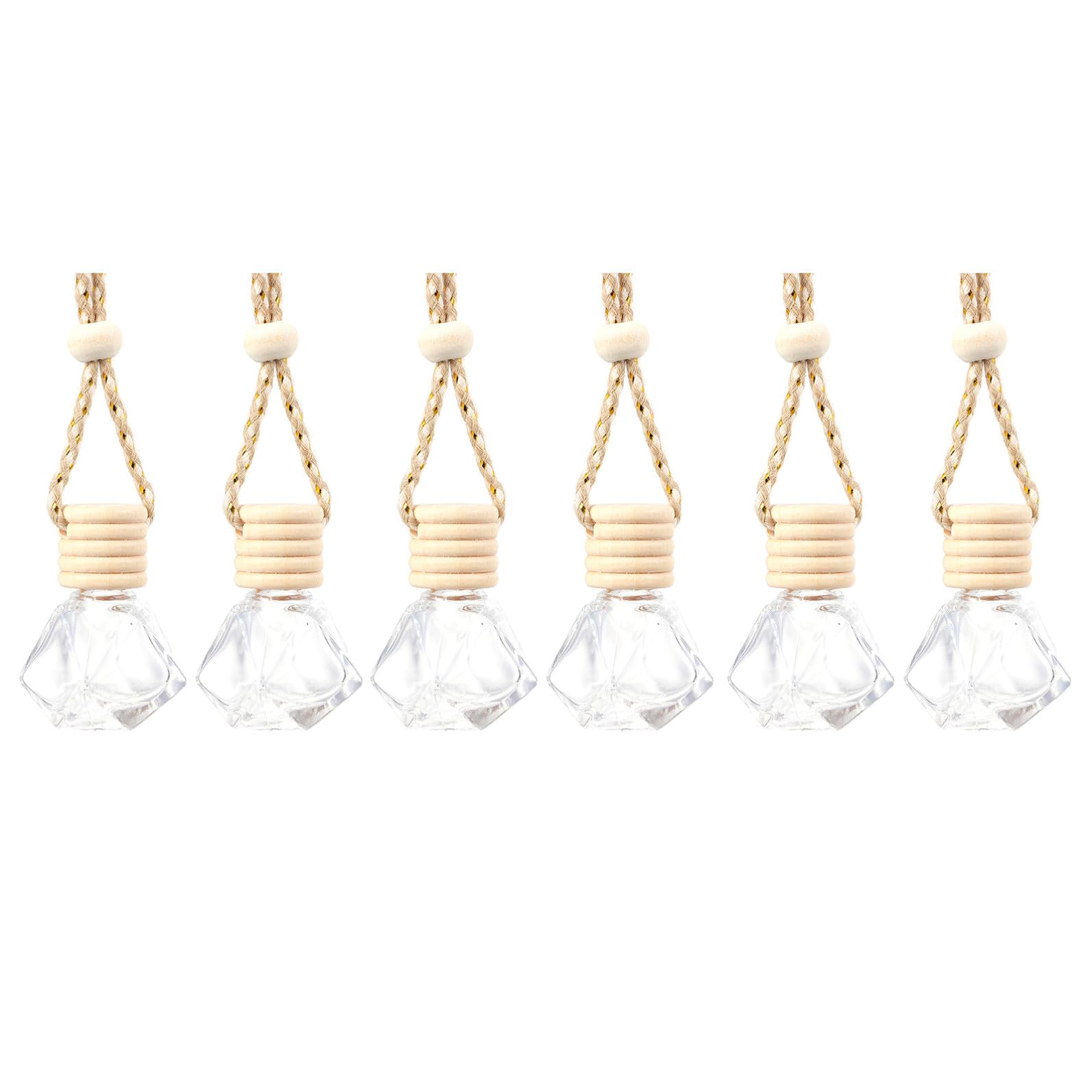 PartyKindom 54piezas Botellas De Perfume Vacías Para Auto Difusores Colgantes De Aromaterapia Decoración Elegante Para Vehículos Ambientador De Aire Diseño Tapa