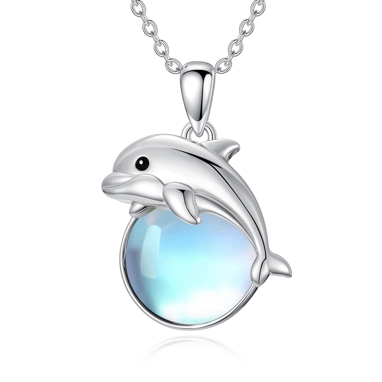 ROMANTICWORK Tier Halskette 925 Sterling Silber Fuchs/Delfin/Axolotl/Teddybär/Nilpferd/Waschbär Anhänger für Damen Tier Schmuck Geschenk für Mutter Tochter Ehefrau Schwester