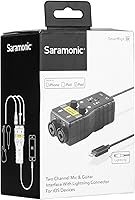 Vista 9 de Preamplificador de micrófono Lightning compatible con iPhone 11 X 8 7 6 Vlog, Saramonic 2 canales Lightning Mic XLR e interfaz de guitarra de 0.248