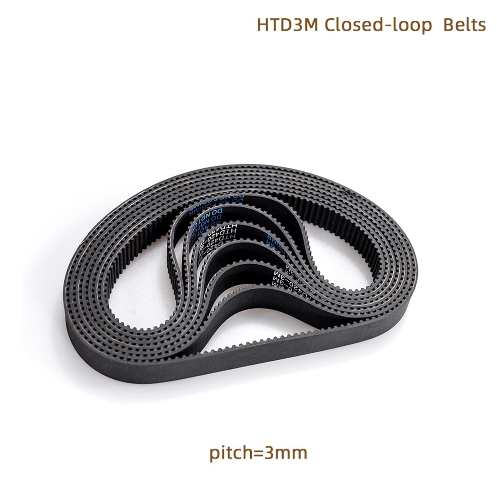 Set di 5 cinghie di distribuzione HTD3M: lunghezza 186-213 mm, 62-71 denti, larghezza 6-15 mm, per applicazioni CNC e automazione (3M 210 (denti 70), 15 mm