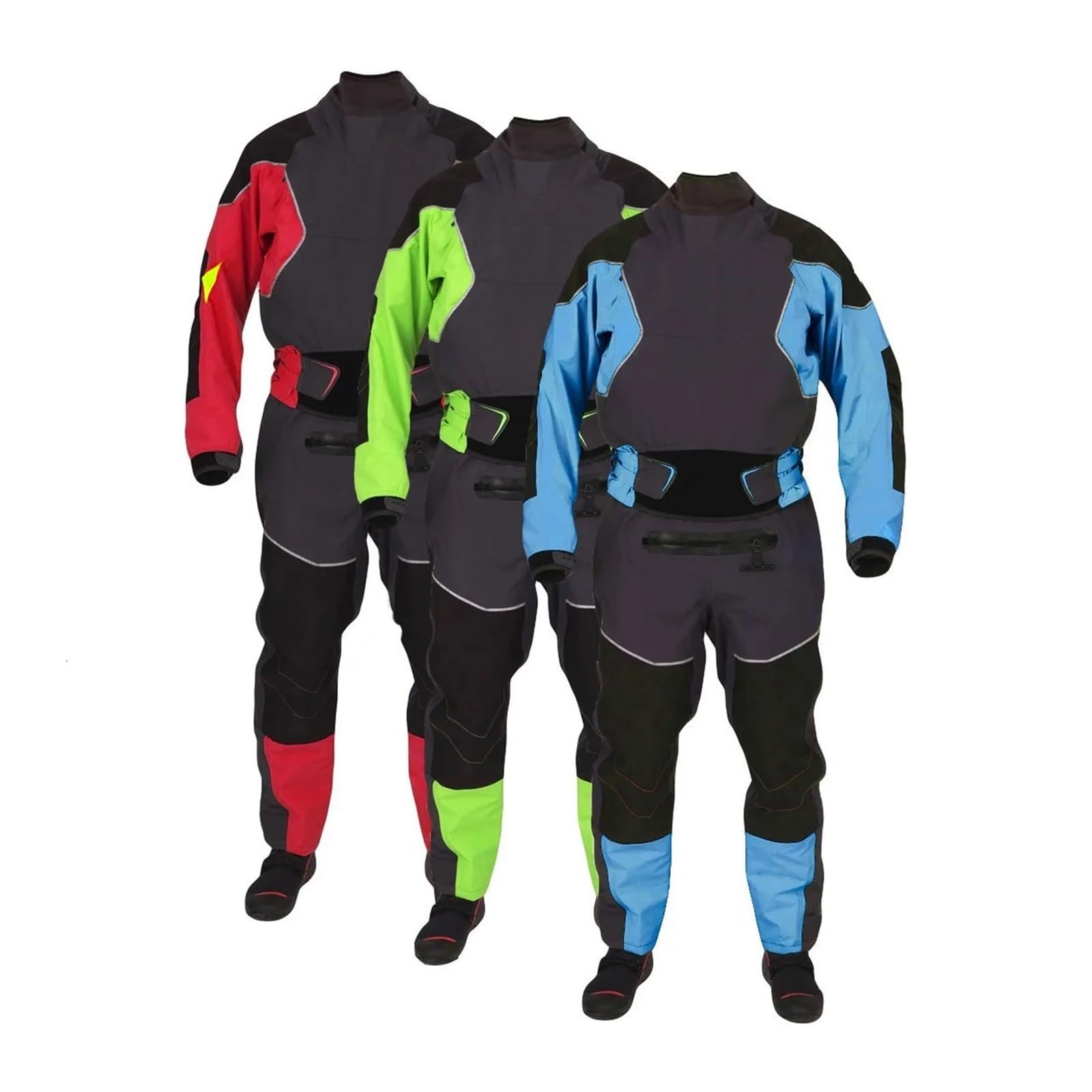 Combinaison étanche de kayak 4 couches for hommes Joints en latex au cou et aux poignets Surjupe à double réglage Velcro néoprène verrouillable Pour dériveur, voile et kayak