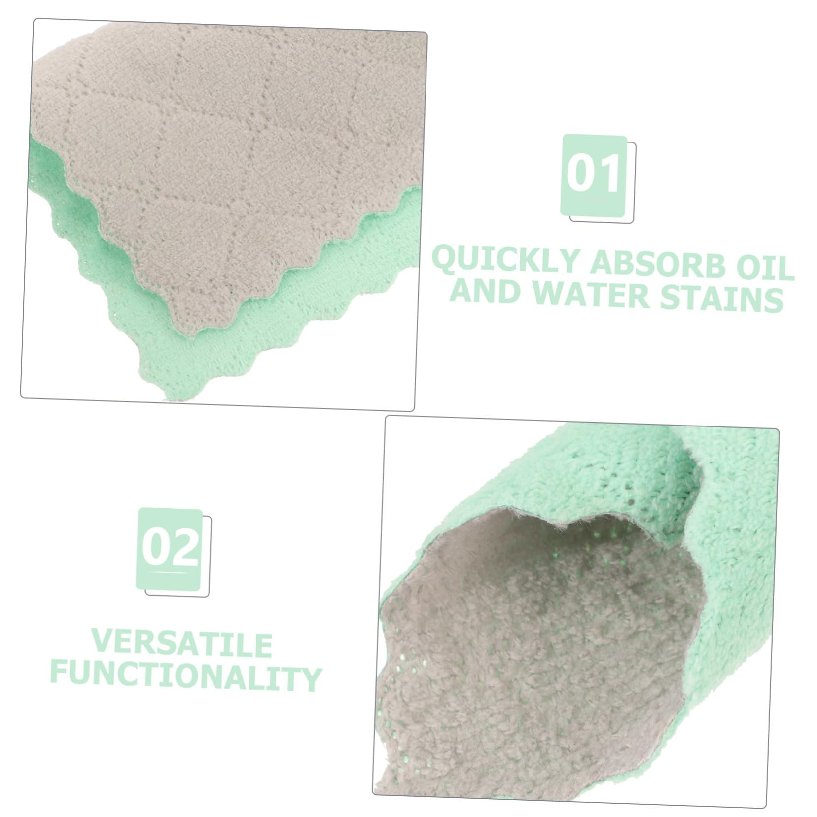 Cabilock 4 Ensembles Torchons De Cuisine Absorbants Microfibre Serviettes De Nettoyage pour Vaisselle Éponges À Huile Lot de Chiffons De Nettoyage Fleece 12 Pièces * 4