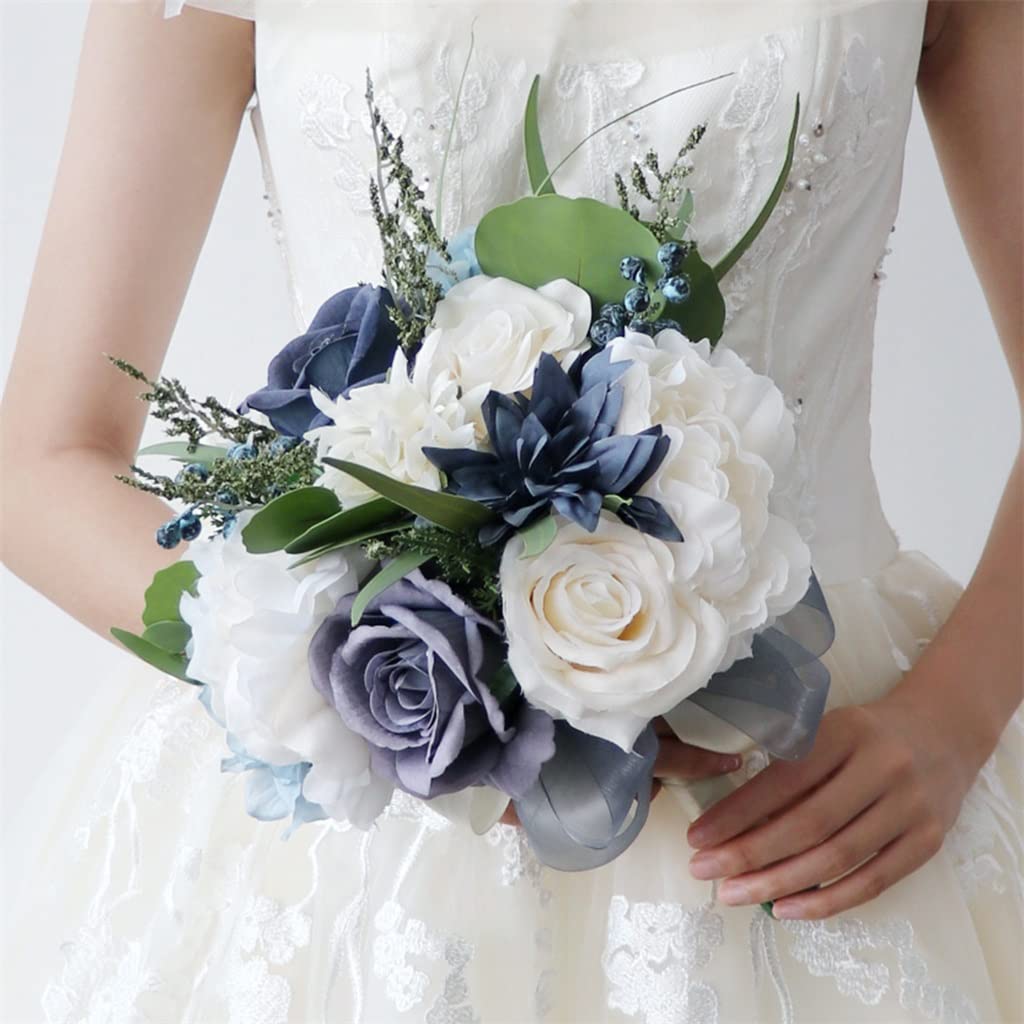 Bouquet di Rose Artificiali da Sposa (Diametro 25 * 30 cm)