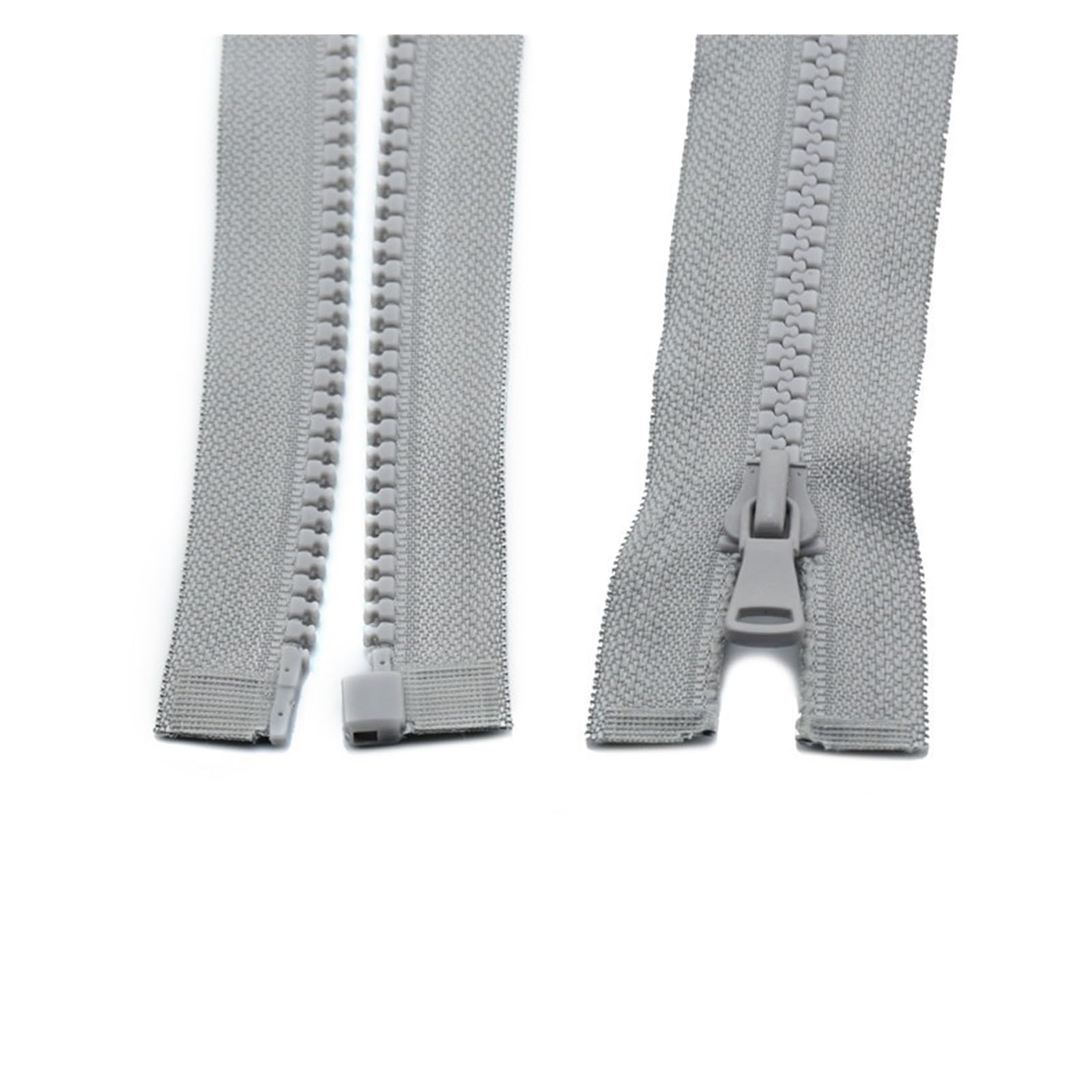 Zip 3 pcs 5# 30/40/55/60/70/80/90 cm Resin Zipper Open-End Auto Lock Plastic Zippers for Sewing Clothing Bag Clothes (Color : Gray, Size : 30CM_5#)
