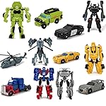 HAYUL 6 PCS Car Robot Toys, Mini Action Figure, Deformation Robot for Kids 5~12