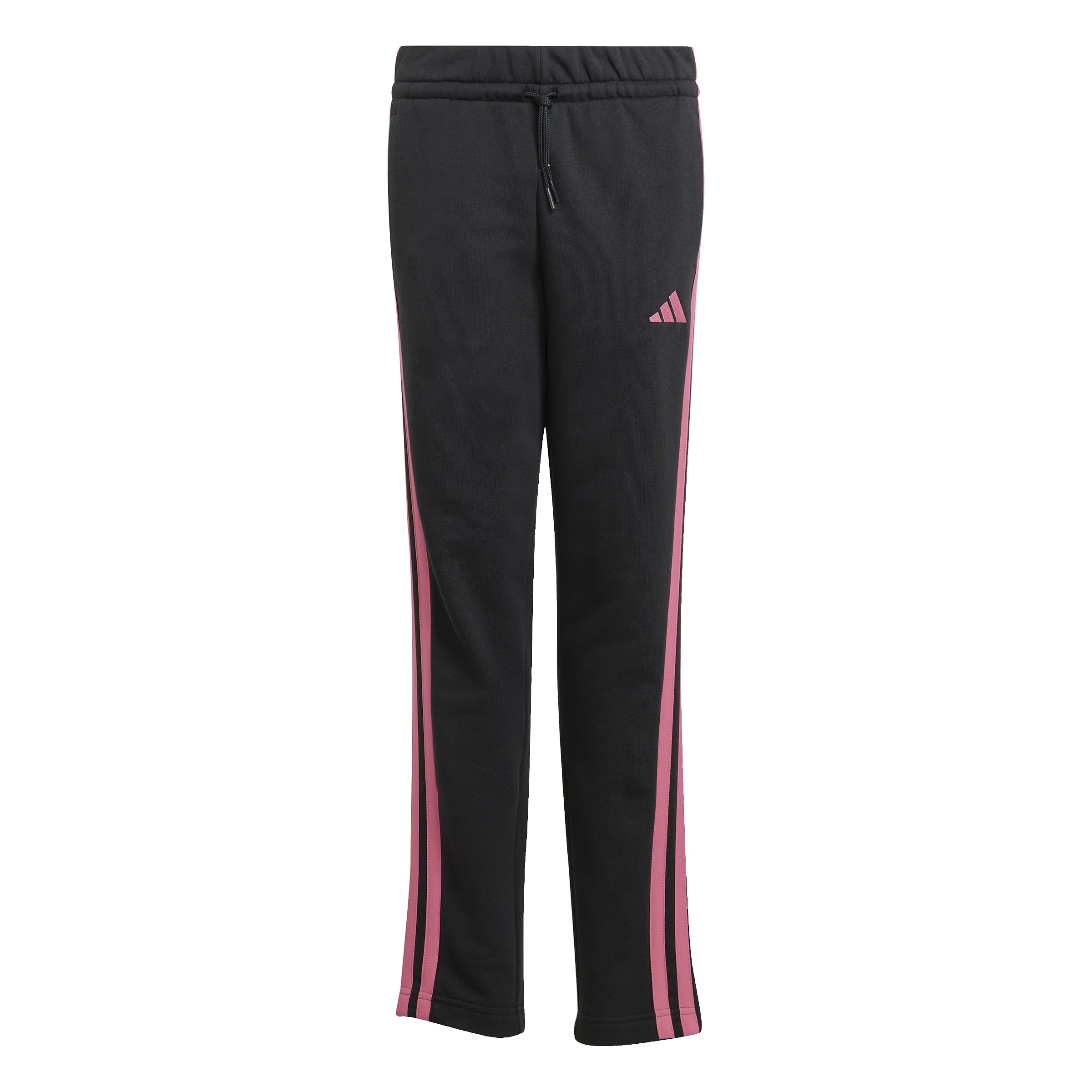 adidas Girl's Essentials Pants, Black/Pink Fusion, 11-12 Years