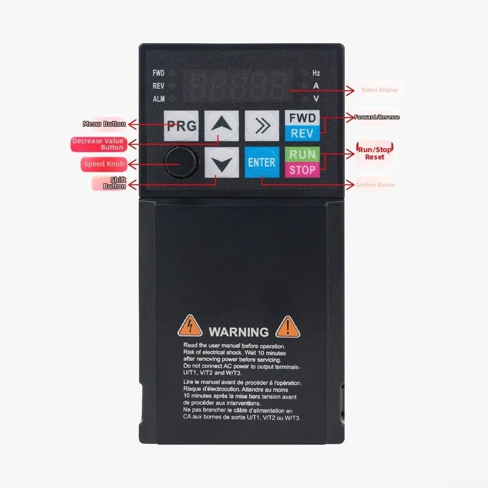 Inverter di frequenza 1,5 kW, 0-999 Hz, frequenza di uscita regolabile